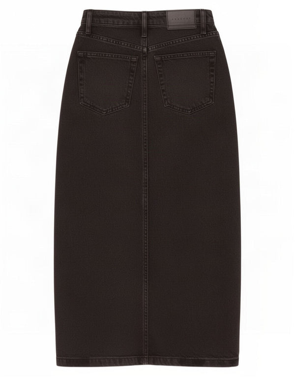 Topshop Γυναικεία Ψηλόμεση Τζιν Φούστα UK 8 Small W26 Μαύρη Βαμβακερή