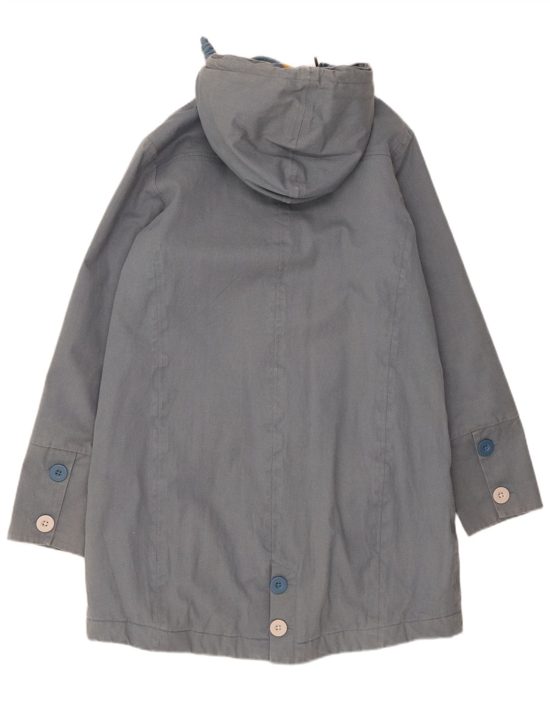 Weird Fish γυναικείο μπουφάν Parka με κουκούλα UK 10 Small Blue Cotton