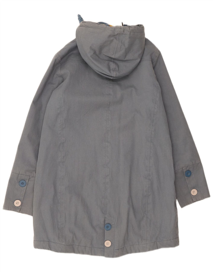Weird Fish γυναικείο μπουφάν Parka με κουκούλα UK 10 Small Blue Cotton