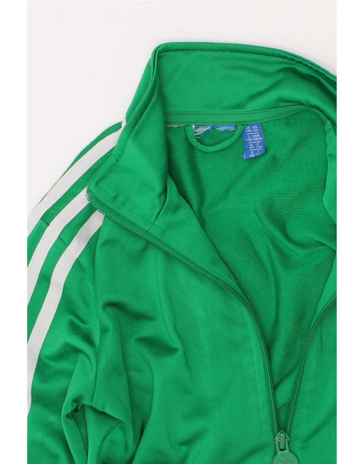 Adidas Boys Graphic αθλητική φόρμα Top Jacket 7-8 Years Green Polyester