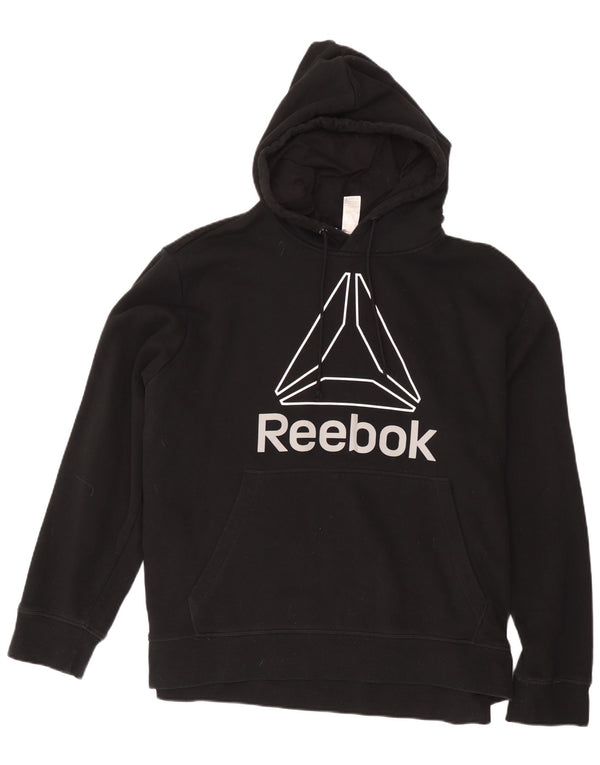 Reebok Mens Graphic Hoodie Jumper 3XL Black Cotton