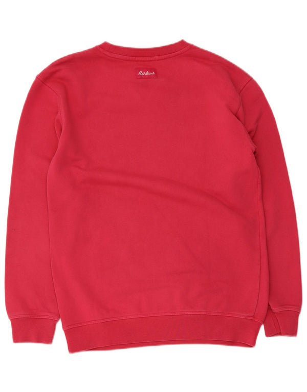 Barbour Girls Graphic Φούτερ Jumper 12-13 Years XL Pink Cotton