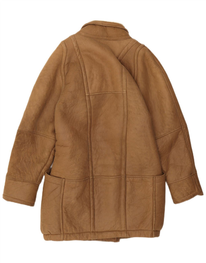 Miss Astor Γυναικείο Παλτό Shearling IT 42 Δερμάτινο Μεσαίο Μπεζ