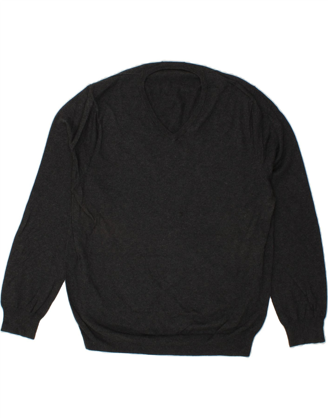J. CREW Mens V-Neck Jumper Sweater XL Grey Cotton Vintage J. Crew and Second-Hand J. Crew from Messina Hembry 