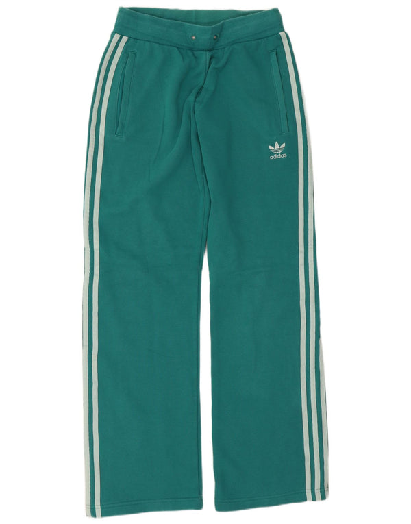Γυναικεία αθλητική φόρμα Adidas Παντελόνι UK 12 μεσαίο πράσινο βαμβακερό