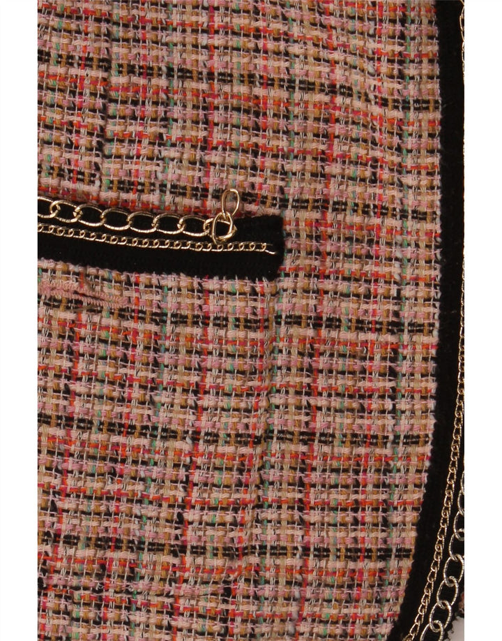 Zara Γυναικείο σακάκι UK 18 XL Pink Check Cotton