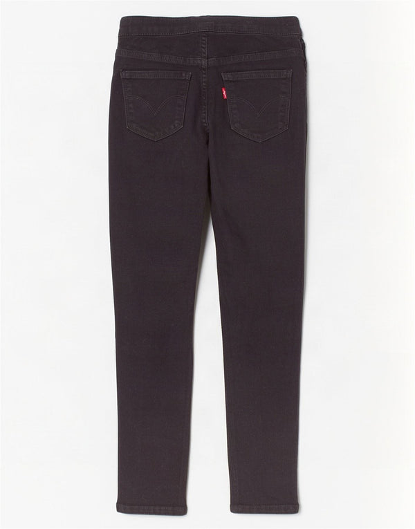 Levi's Girls Pull-On Jegging Skinny Jeans 7-8 ετών W22 L22 Μαύρο βαμβακερό
