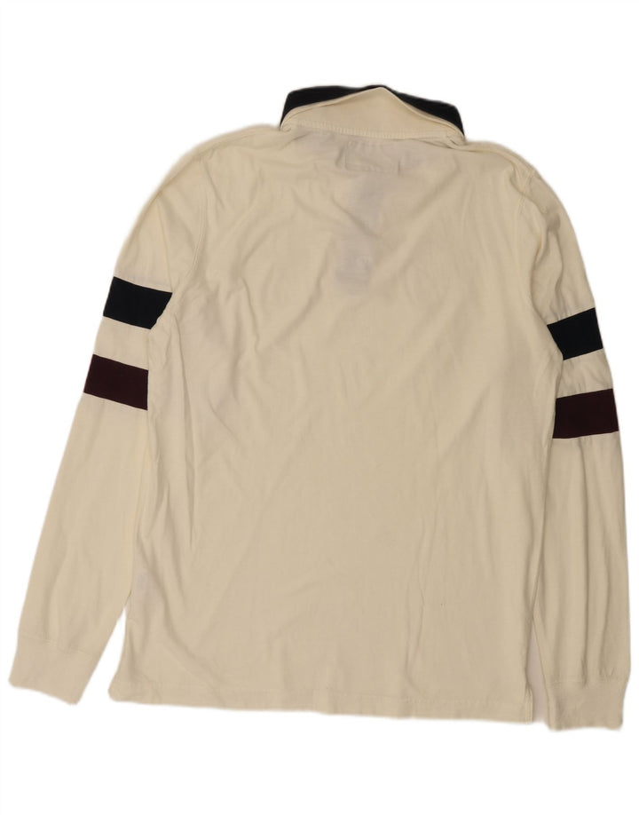 Ανδρικό γραφικό πόλο μπλουζάκι BACI & ABBRACCI XL Off White Colourblock