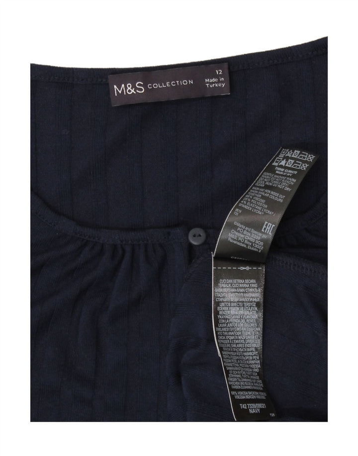 Marks & Spencer Γυναικείο μακρυμάνικο φόρεμα A-Line UK 12 Medium Navy Blue