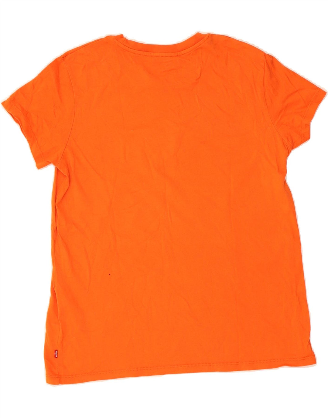 LEVI'S Womens Graphic T-Shirt Top UK 14 Medium Orange Cotton Vintage Levi's and Second-Hand Levi's from Messina Hembry 