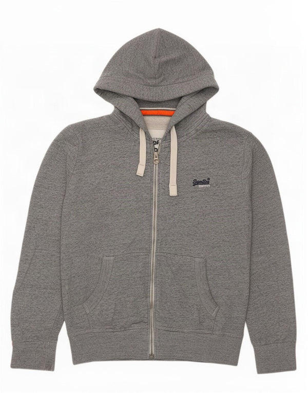 Ανδρικό πουλόβερ με κουκούλα με φερμουάρ Superdry 2XL βαμβακερό γκρι