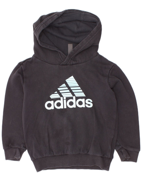 Adidas Boys Graphic Hoodie Jumper 6-7 ετών Μαύρο βαμβακερό