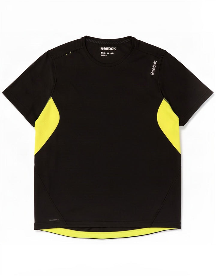 Ανδρικό T-Shirt Reebok Top Medium Black Colourblock Πολυεστέρας