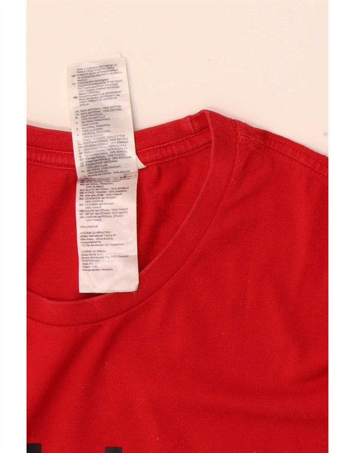 Ανδρικό γραφικό T-Shirt Adidas Top Μεσαίο κόκκινο βαμβακερό