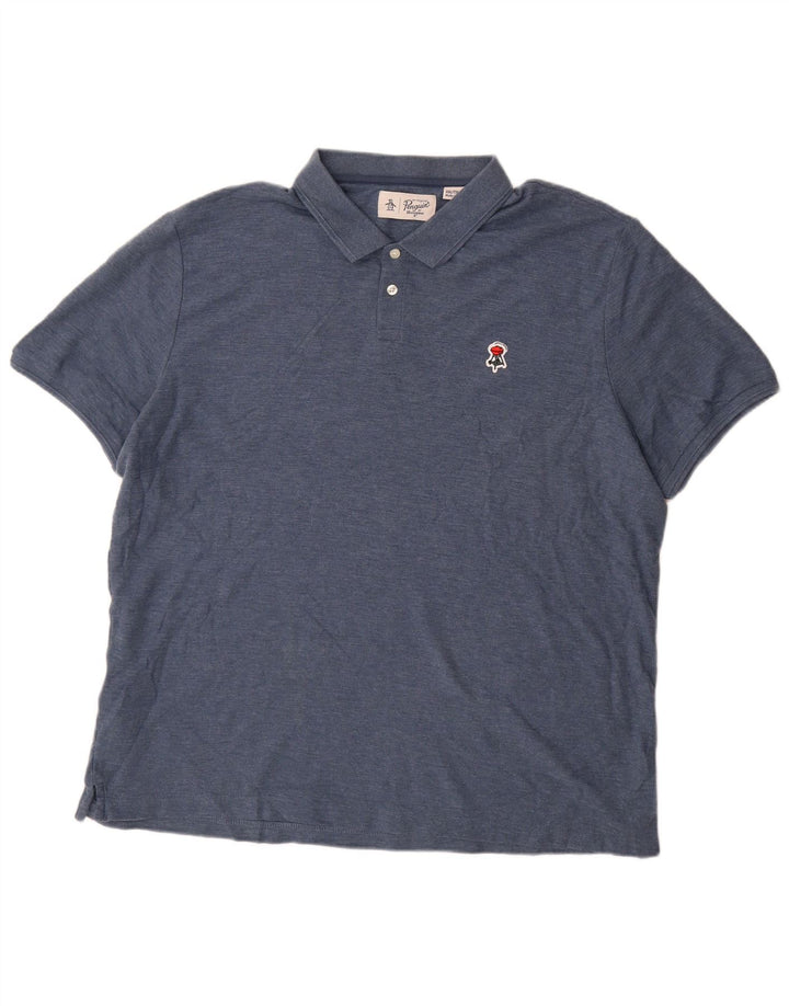 Ανδρικό πουκάμισο πόλο Penguin 2XL Μπλε βαμβακερό