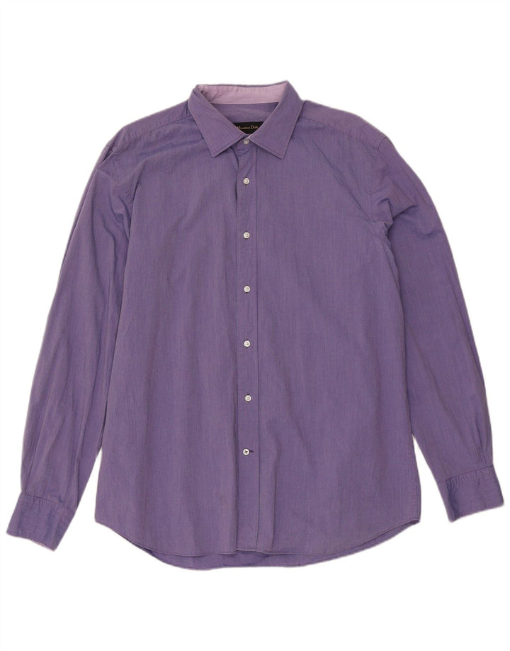 Ανδρικό πουκάμισο Massimo Dutti Slim Fit XL Purple Gingham