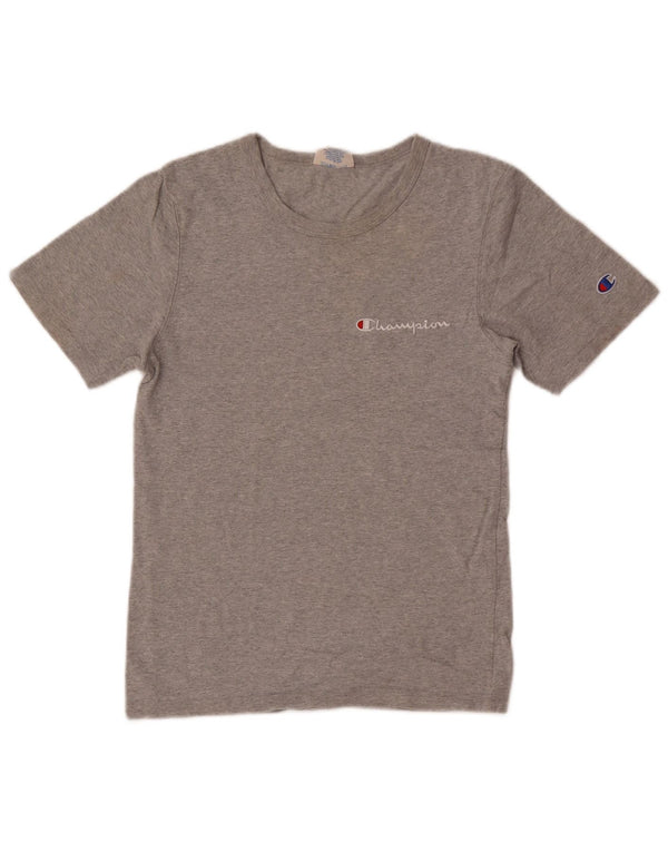 Champion Women Heritage T-Shirt Top UK 6 XS Grey Cotton