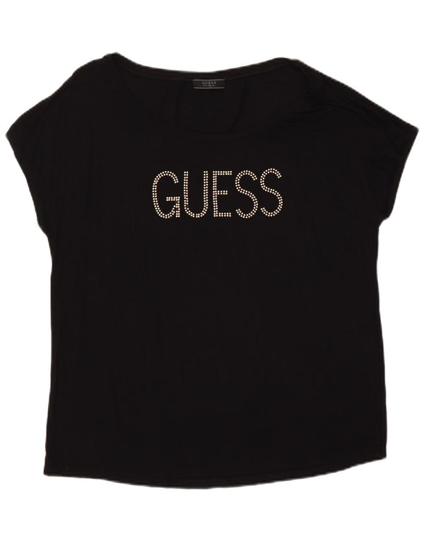 Γυναικείο γραφικό μπλουζάκι Guess Top UK 20 2XL Μαύρο
