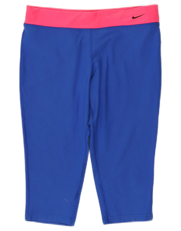 Κολάν Nike Girls Dri Fit Capri 13-14 Years XL Blue Colorblock Polyester