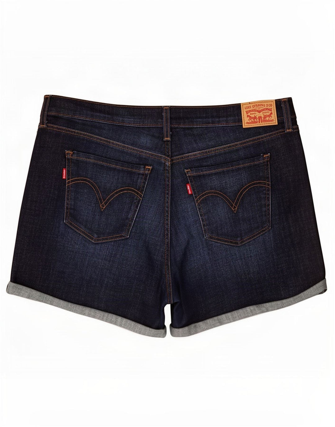 Levi's γυναικείο αναξιοπαθούντα ψηλό τζιν σορτς W33 μεγάλο μπλε ναυτικό βαμβακερό