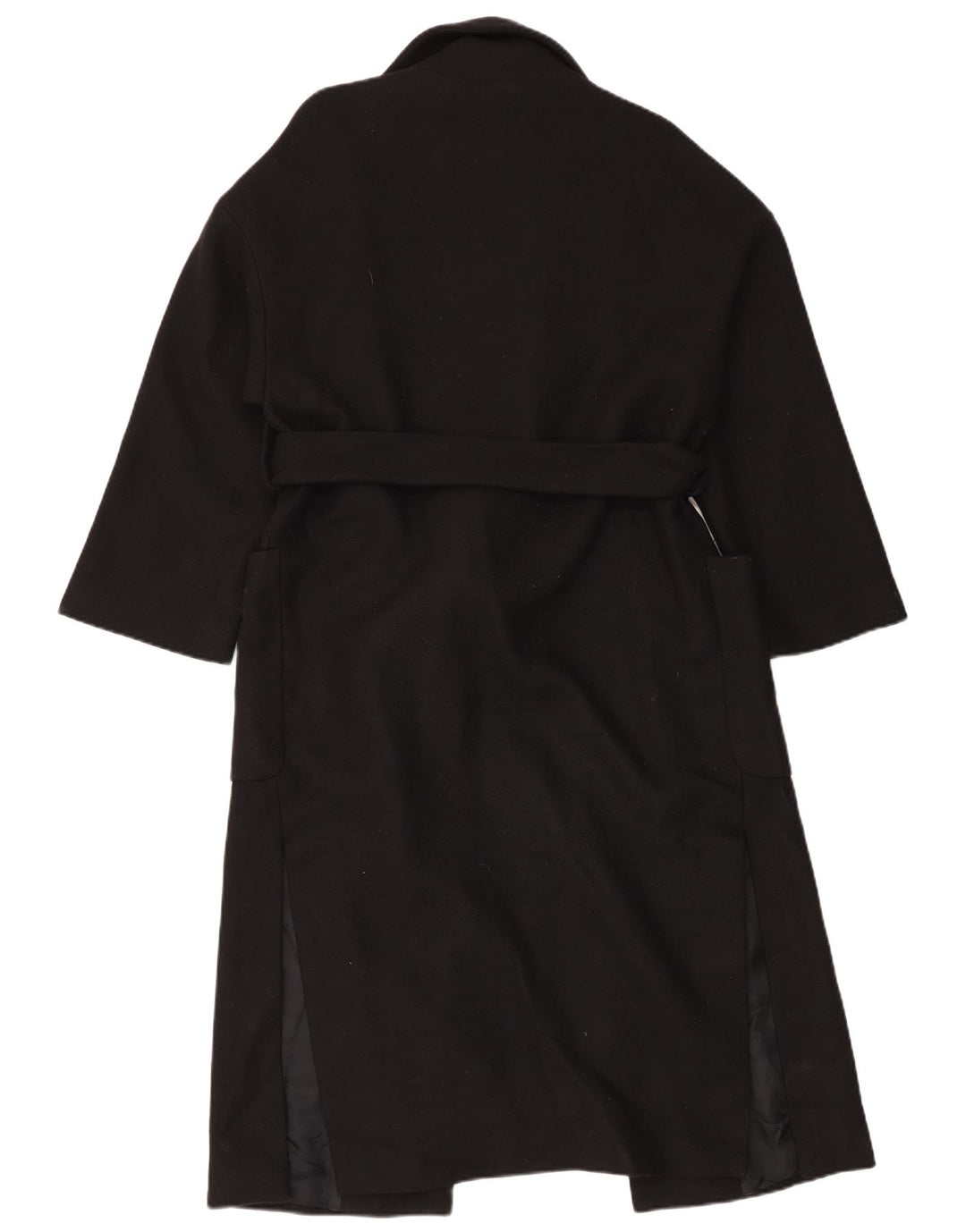 Zara Γυναικείο Πανωφόρι UK 10 Small Black Wool