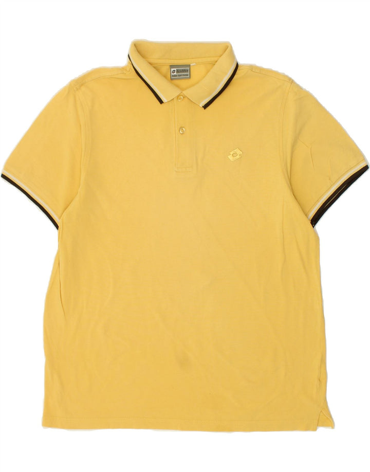 LOTTO Mens Polo Shirt Medium Yellow Vintage Lotto and Second-Hand Lotto from Messina Hembry 