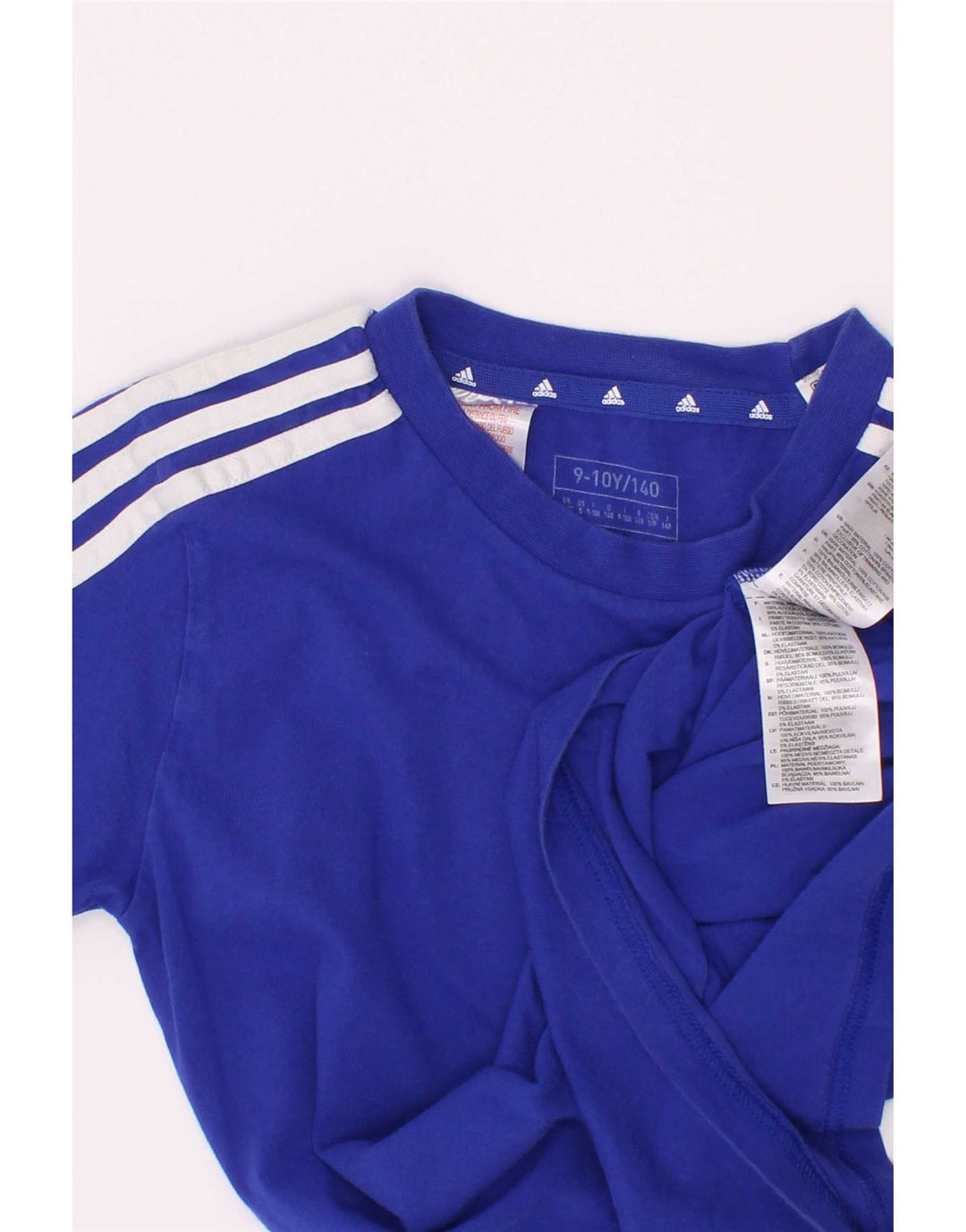 Adidas Boys T-Shirt Top 9-10 Years Blue Cotton