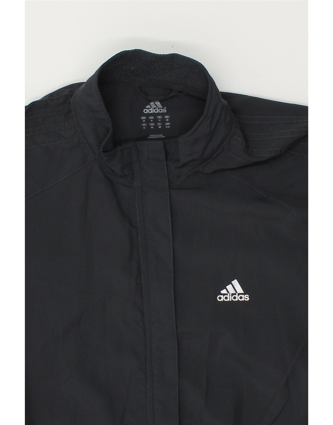 ADIDAS Womens Clima Proof Tracksuit Top Jacket UK 14 Large  Grey Polyester Vintage Adidas and Second-Hand Adidas from Messina Hembry 