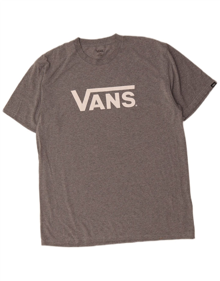 Ανδρικό γραφικό T-Shirt Vans Top μεγάλο γκρι βαμβακερό