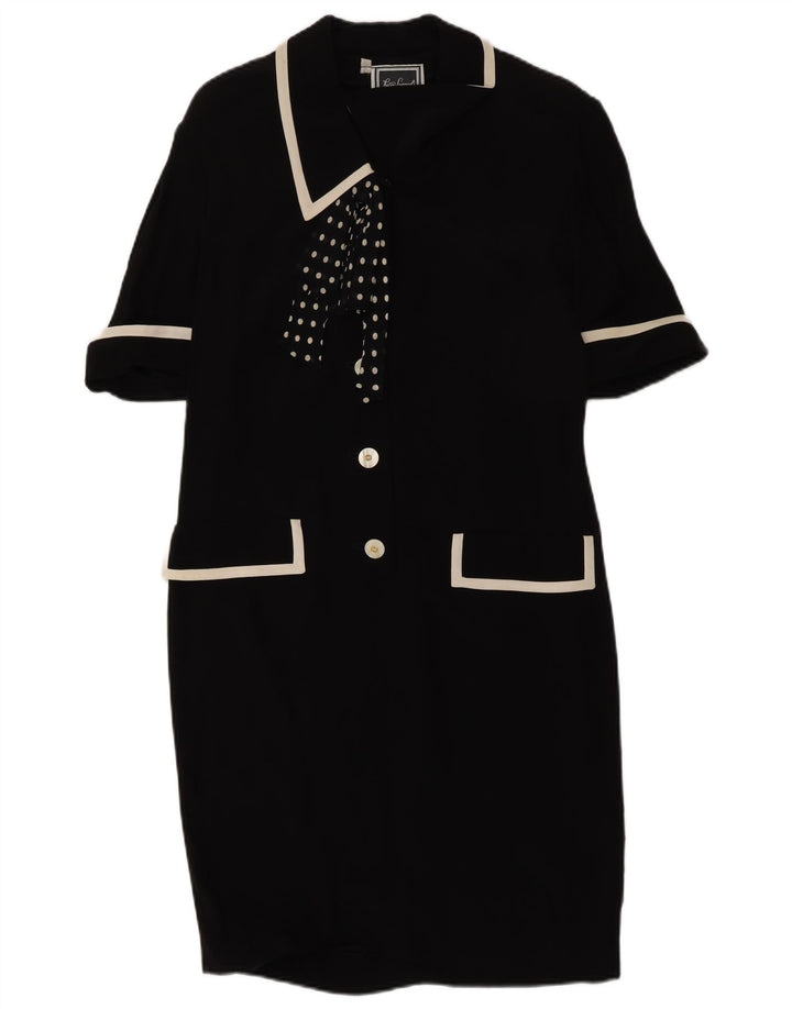 Luisa Spagnoli Γυναικείο πουκάμισο με γραβάτα φόρεμα IT 42 μεσαίο μαύρο