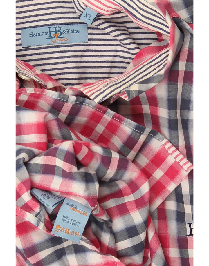 Ανδρικό πουκάμισο Harmont & Blaine XL Pink Check Cotton