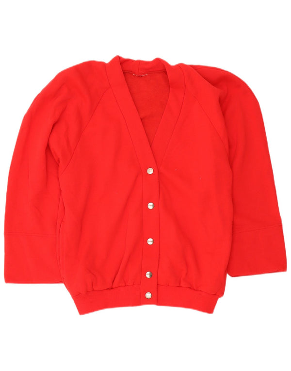 Vintage Γυναικείο Oversized Ζακέτα UK 10 Small Red Cotton