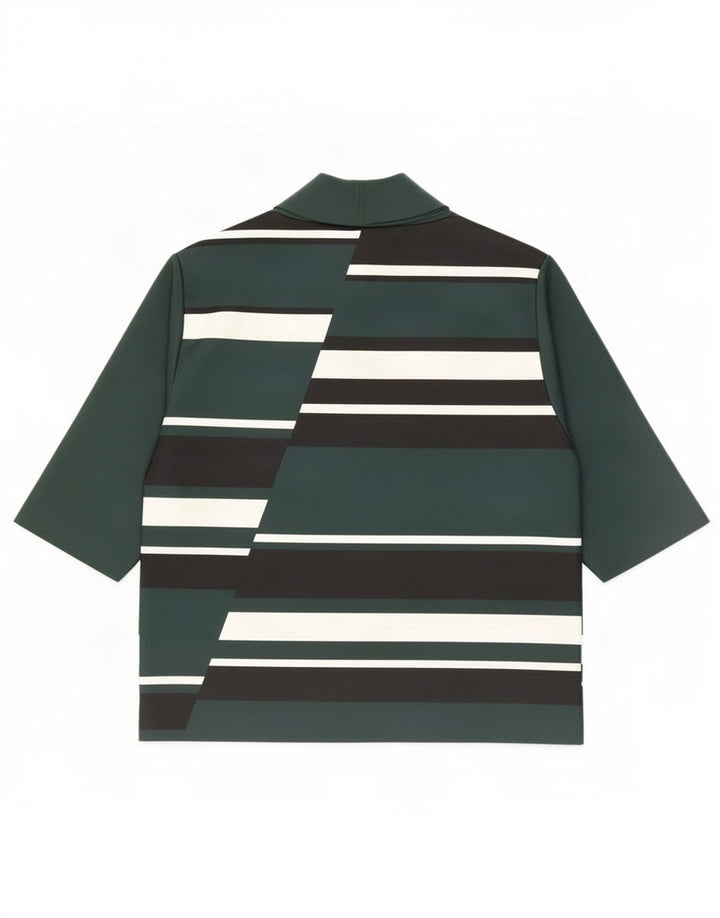 Zara Γυναικεία Μπλούζα Τοπ UK 12 Medium Green Colourblock Polyester