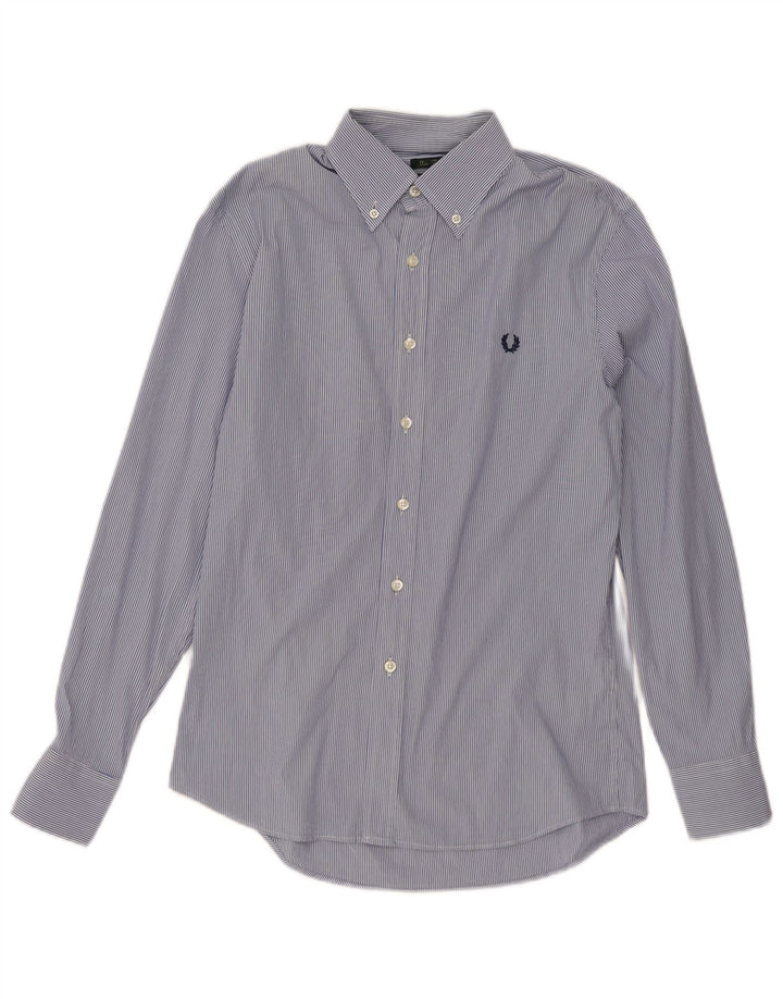 Fred Perry Ανδρικό πουκάμισο Slim Fit, μεσαίο μπλε ριγέ βαμβακερό Classic