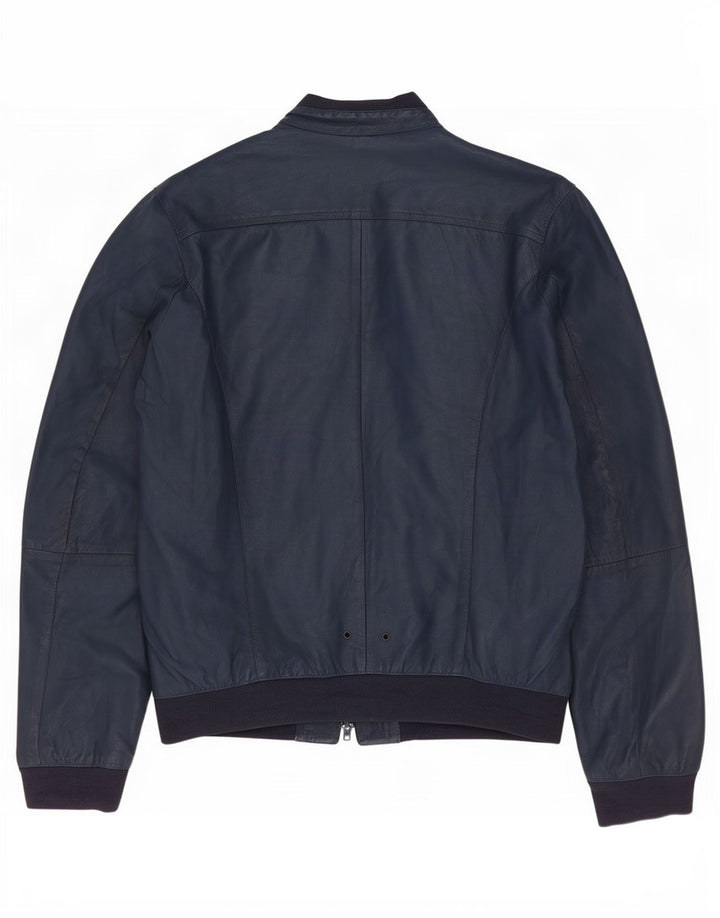 ΣΠΑΘΙ. 6.6.44 Ανδρικό Bomber Δερμάτινο Μπουφάν IT 52 Large Navy Blue