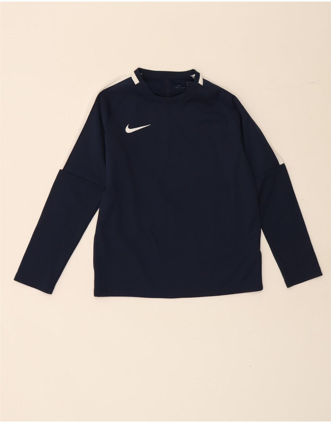 Nike Boys Dri Fit Top μακριά μανίκια 10-11 ετών Medium Navy Blue Polyester