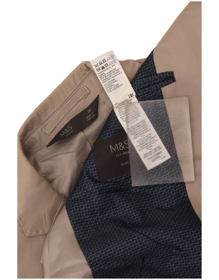 Marks & Spencer Ανδρικό μπουφάν μπλέιζερ με 2 κουμπιά Slim Fit UK 36 Small Beige