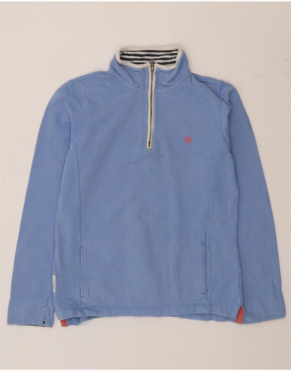 Crew Clothing Γυναικεία φούτερ με φερμουάρ Jumper UK 10 Small Blue Cotton