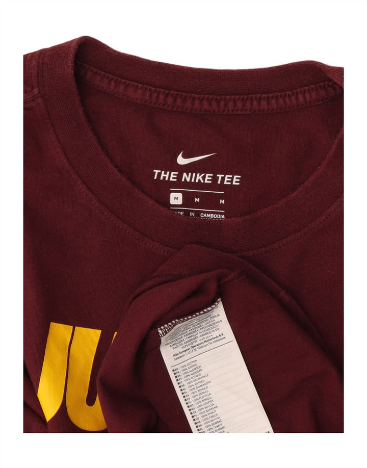 Ανδρικό γραφικό μπλουζάκι Nike, μεσαίο βαμβακερό μπορντό