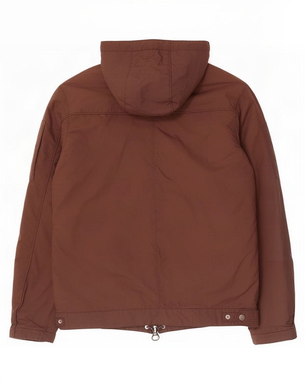 North Sails Mens Hooded Padded Jacket UK 42 XL Brown Nylon