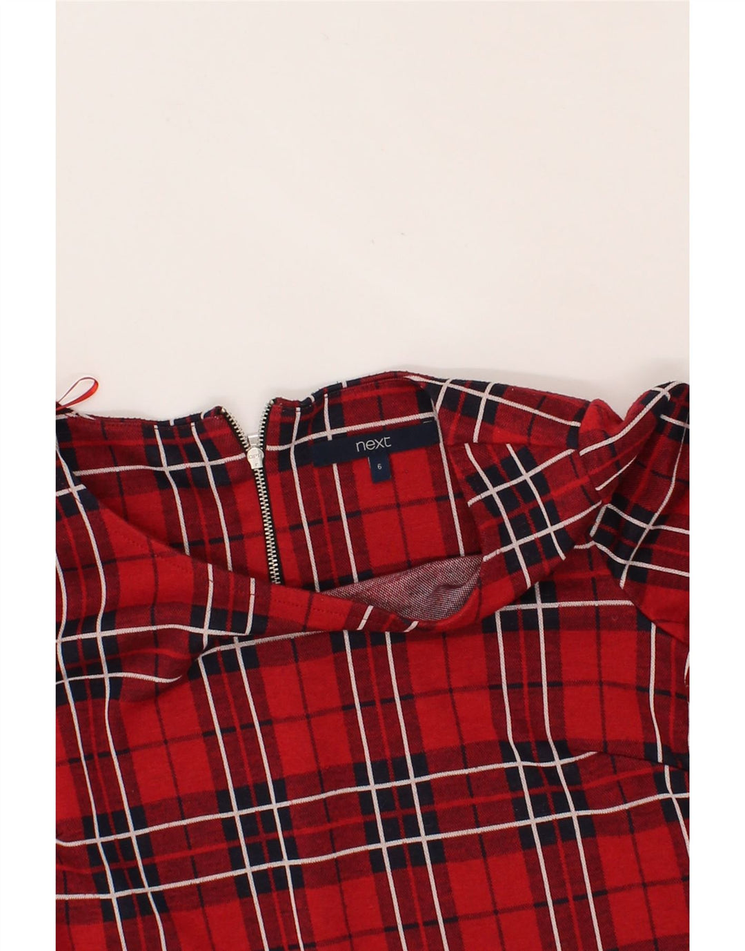 NEXT Womens Sheath Dress UK 6 XS Red Check Polyester Vintage Next and Second-Hand Next from Messina Hembry 