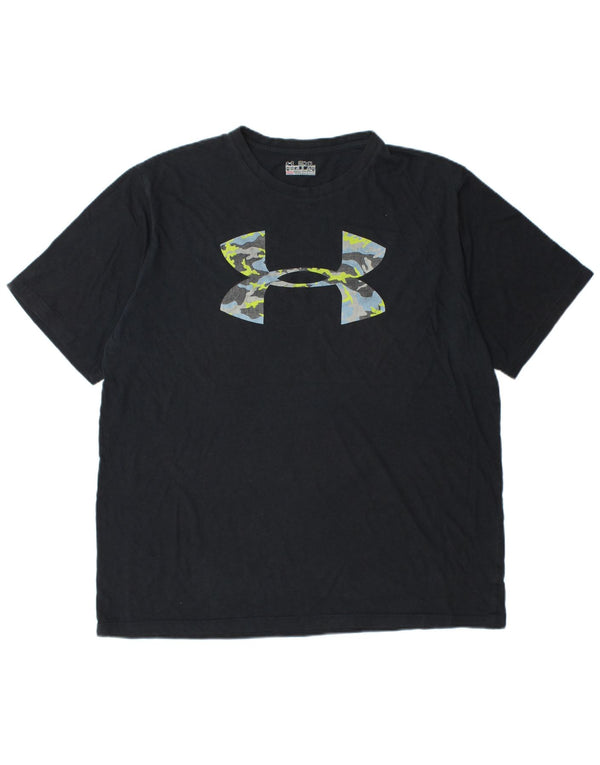 Γραφικό μπλουζάκι UNDER Armour Ανδρικό Heat Gear Regular Fit Top 2XL Μαύρο