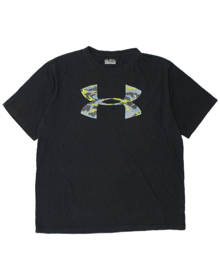 Γραφικό μπλουζάκι UNDER Armour Ανδρικό Heat Gear Regular Fit Top 2XL Μαύρο
