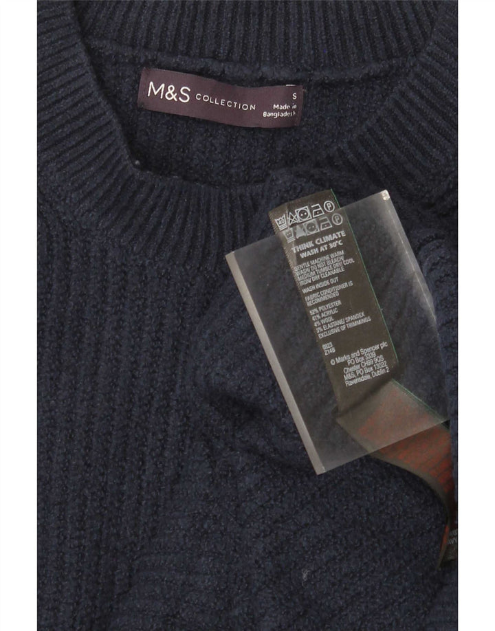 Γυναικείο μακρυμάνικο φόρεμα Marks & Spencer Μικρό Navy Blue Polyester