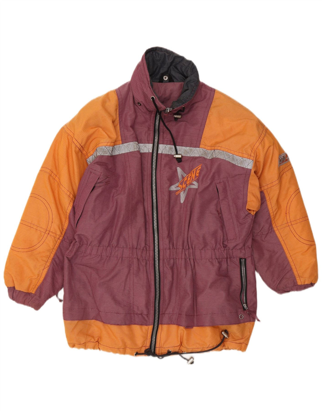 Ανδρικό μπουφάν για σκι C&A UK 36 Small Orange Colourblock Nylon
