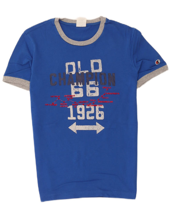 Ανδρικό γραφικό T-Shirt Champion Top Small Blue Colourblock