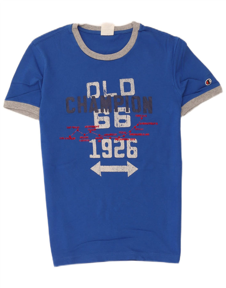 Ανδρικό γραφικό T-Shirt Champion Top Small Blue Colourblock