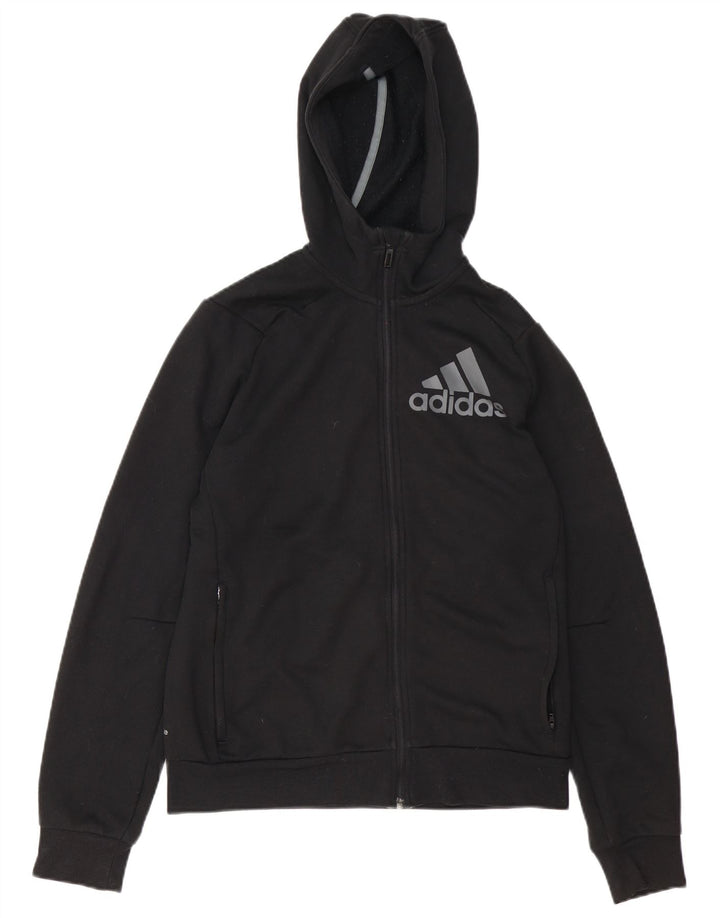 Ανδρικό πουλόβερ με κουκούλα με φερμουάρ Adidas Μικρό μαύρο πολυεστέρα