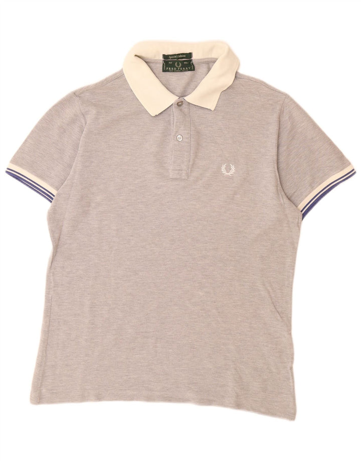 FRED PERRY Ανδρικό πουκάμισο πόλο μεσαίου γκρι βαμβακερό