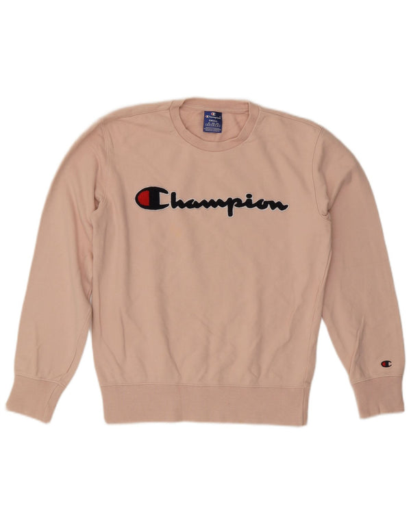 Champion Γυναικεία Γραφική Φούτερ Jumper UK 10 Small Pink Cotton